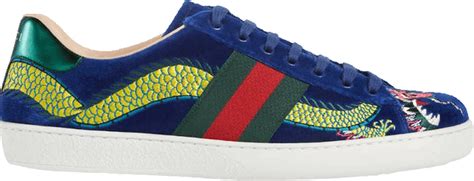 gucci ac velvet blue dragon|Gucci Ace Embroidered 'Blue Velvet Dragon' .